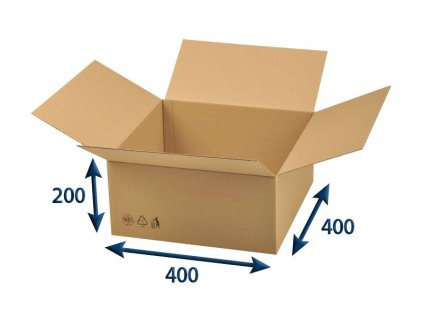 kartonova krabica 400 x 400 x 200 3vvl chlopnova