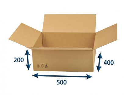 kartonova krabica 500 x 400 x 200 3vvl chlopnova