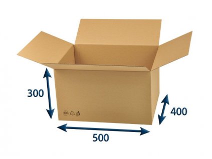 kartonova krabica 500 x 400 x 300 3vvl chlopnova