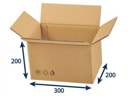 kartonova krabica 300 x 200 x 200 5vvl chlopnova