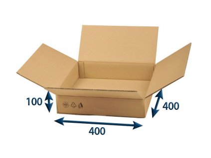 kartonova krabica 400 x 400 x 100 5vvl chlopnova