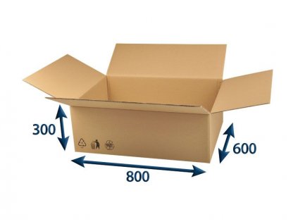 kartonova krabica 800 x 600 x 300 5vvl chlopnova