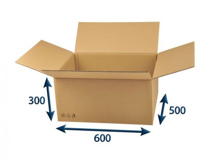 kartonova krabica 600 x 500 x 300 5vvl chlopnova