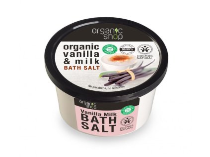Organic Shop - Vanilka a mlieko - Soľ do kúpeľa