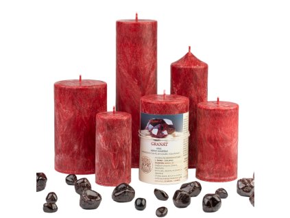 Sviečka JASPIRE® s energiou kameňa Granát