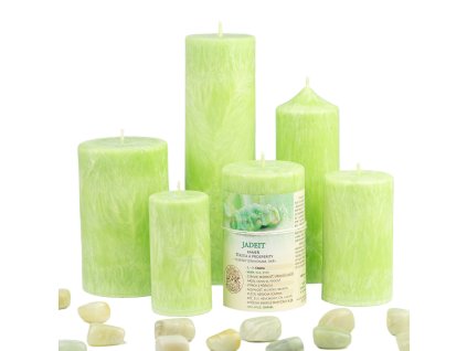 Sviečka JASPIRE® s energiou kameňa Jadeit