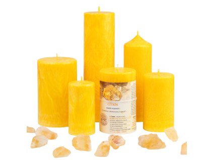 Sviečka JASPIRE® s energiou kameňa Citrín