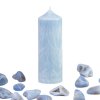 Sviečka JASPIRE® s energiou kameňa Chalcedón modrý