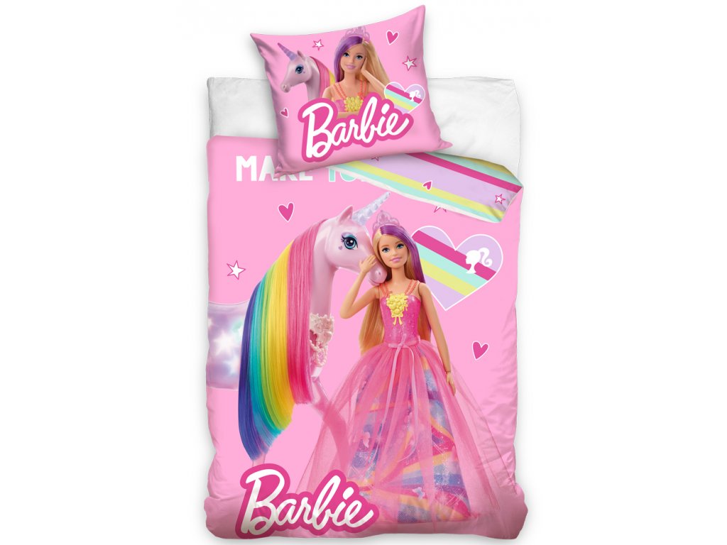 Dětské povlečení Barbie a Duhový Jednorožec