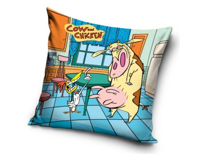 37875 dekoracni polstarek cow and chicken tak poslouchej kamo
