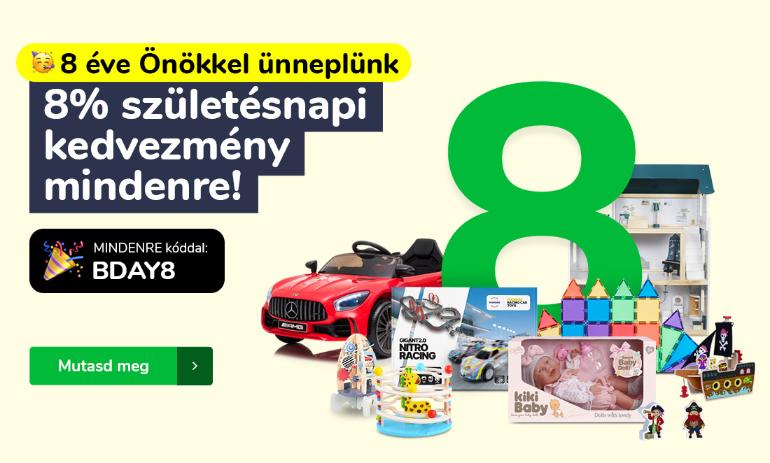 8 éve Önökkel ünneplünk. 8% születésnapi kedvezmény mindenre!