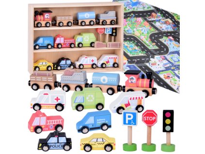 pol pl Zestaw Polka i Drewniane Autka Straz Policja Taxi Znaki Drogowe ZA5485 21586 7