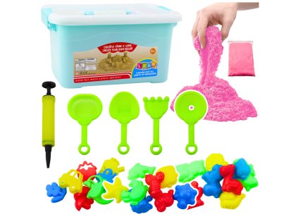 pol pl Zestaw Magiczny Piasek Rozowy 3kg Foremki Narzedzia Dmuchana Plansza 24690 1