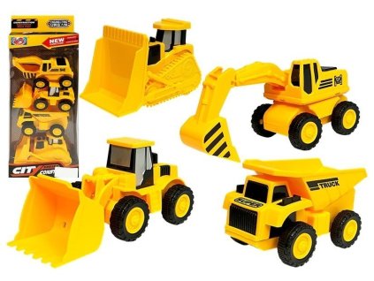 Elektromos építőipari járművek készlete, 4 darab, súrlódó hajtással