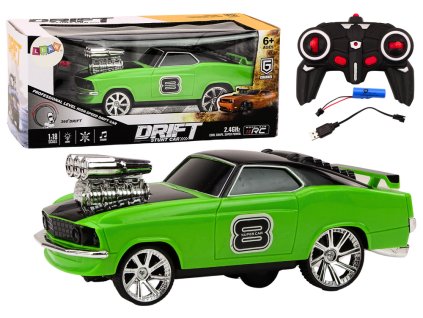 Távirányítós autó 1:18 A Drift 360 zölden világít és szól