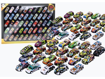 Különböző színű hajtású játékautó készlet 50 darab