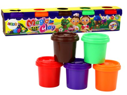 Színes modellek készlete formákkal ellátott csészében, 5 db