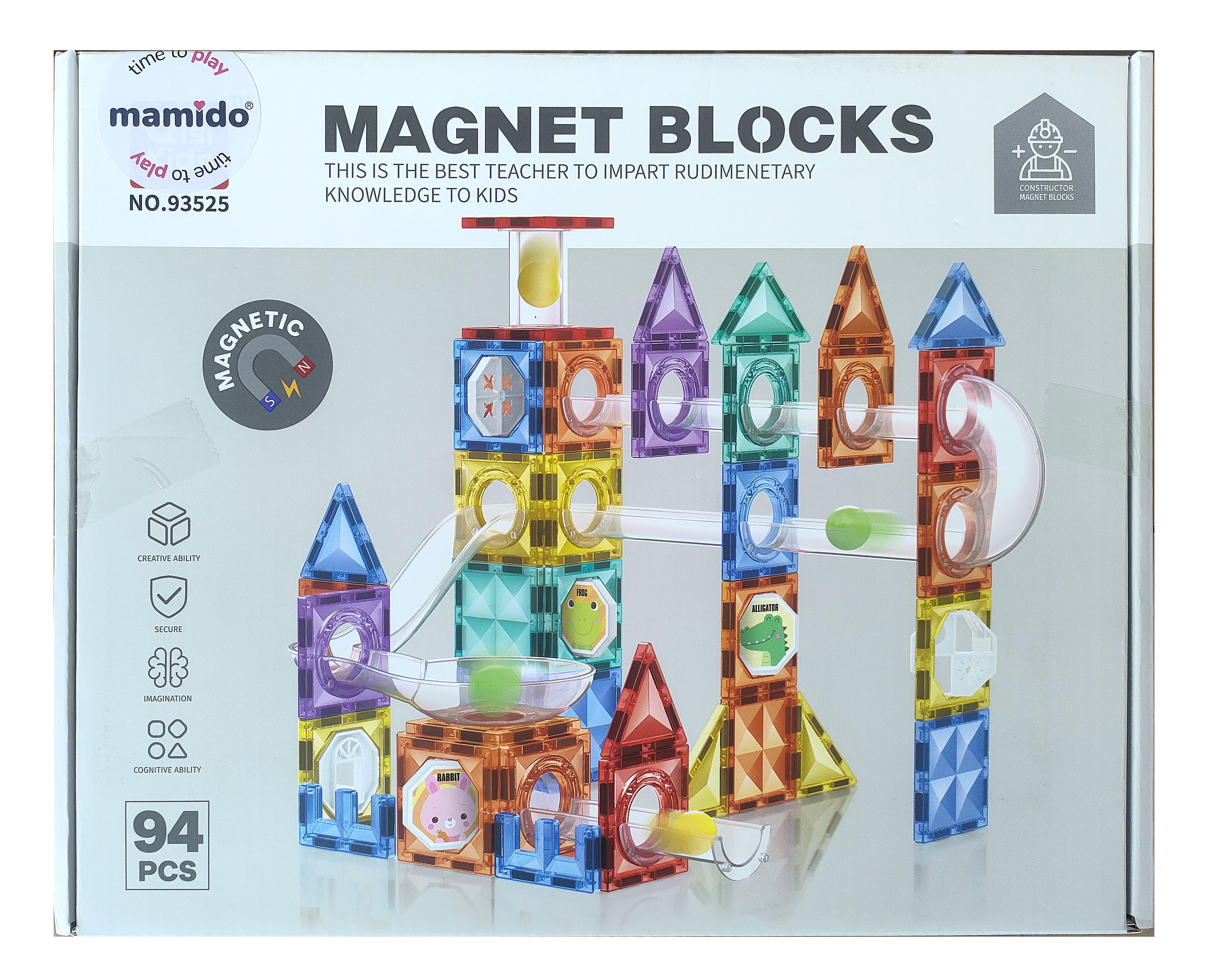 Mamido Mágneses építőkészlet város 94 darabos golyópálya L MT1511