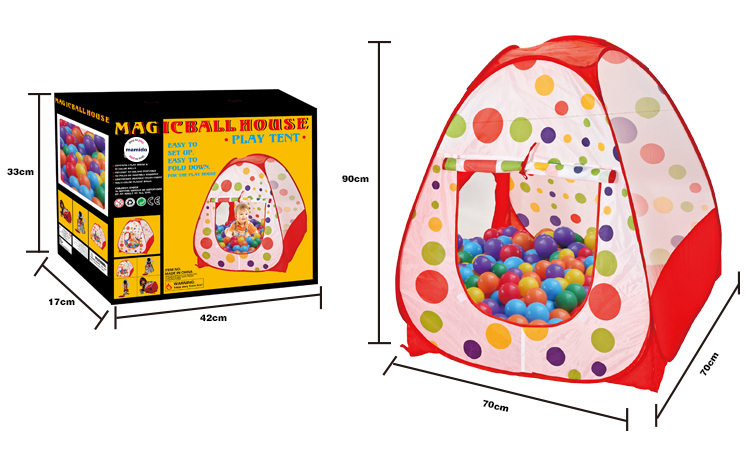 Mamido Gyermek játszósátor színes labdákkal 50 db piros
