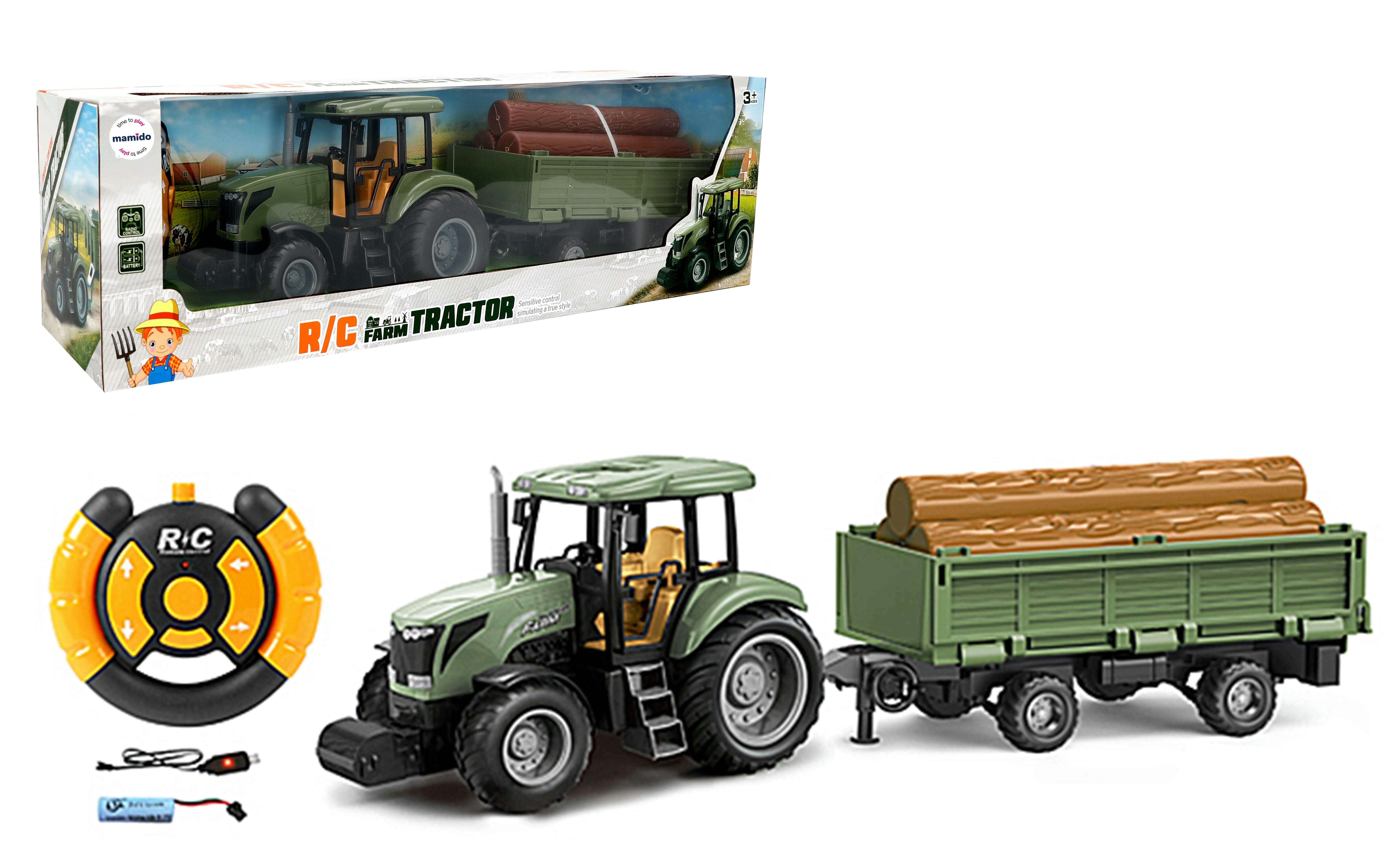 Mamido Farmer 2,4 GHz távirányítós traktor pótkocsival és effektekkel