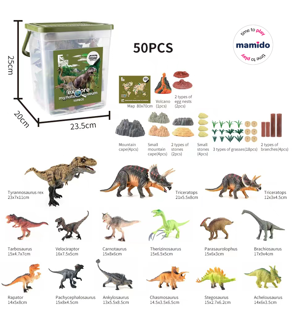 Mamido Nagy dinoszaurusz készlet dobozban Dinosaur Chapter XL 50 darab