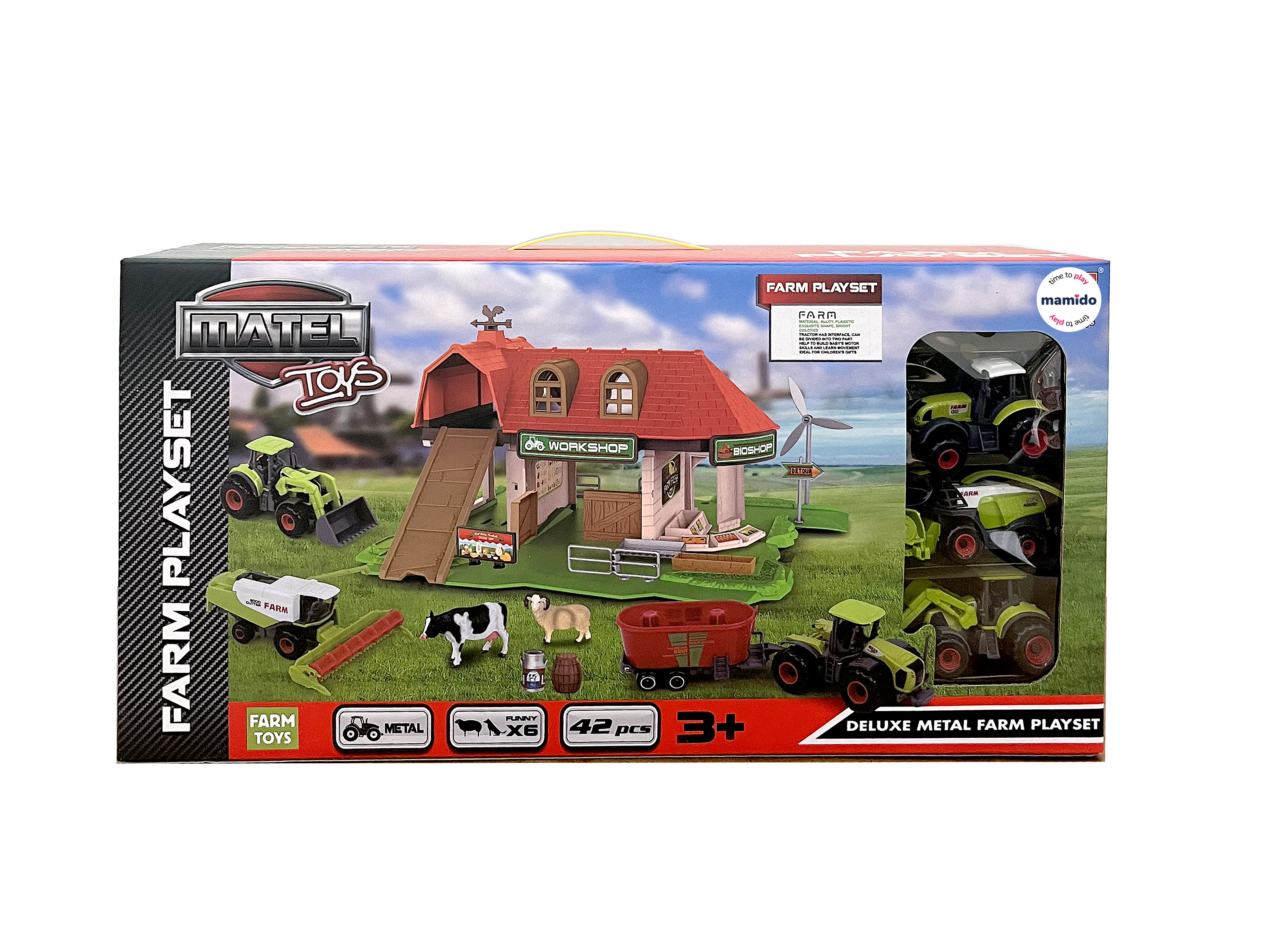 Mamido Nagy fém farm állatokkal és traktorokkal MT1437