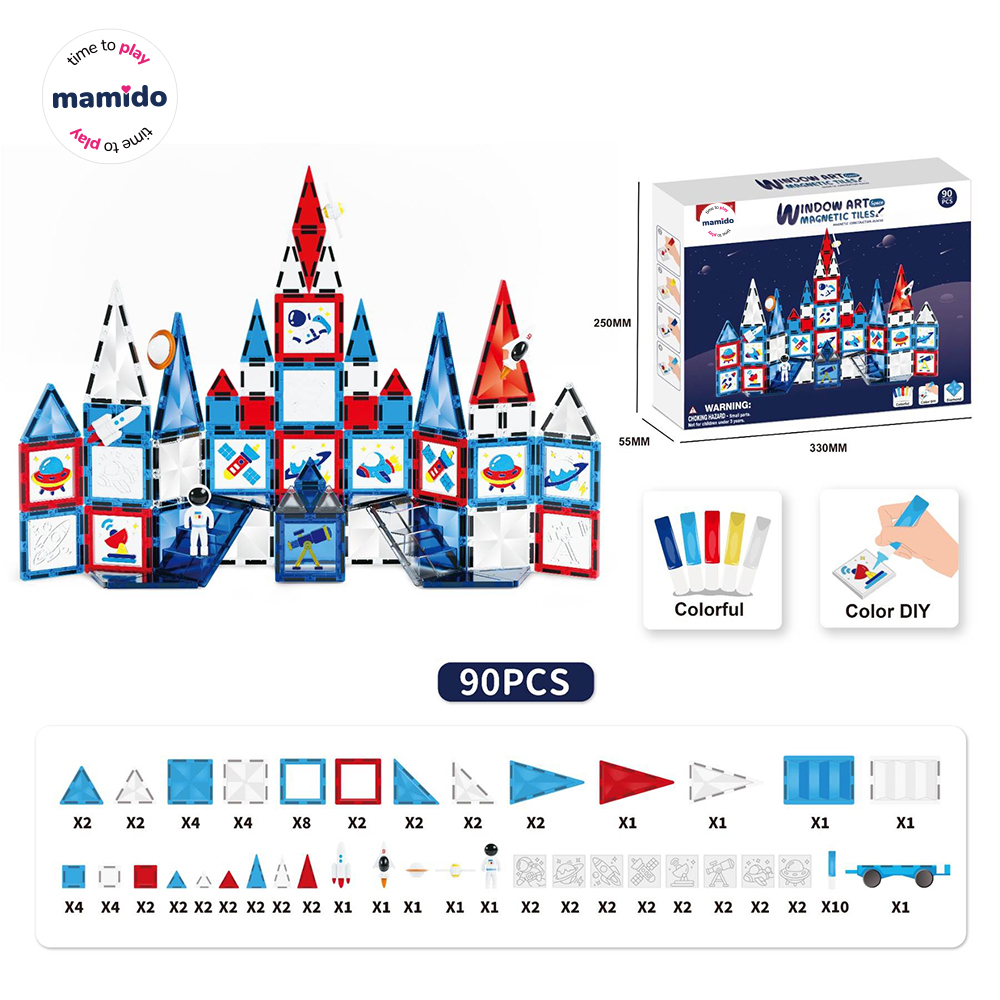 Mamido Mágneses építőkészlet univerzum 90 darabos DIY készlet Window Art MT1478