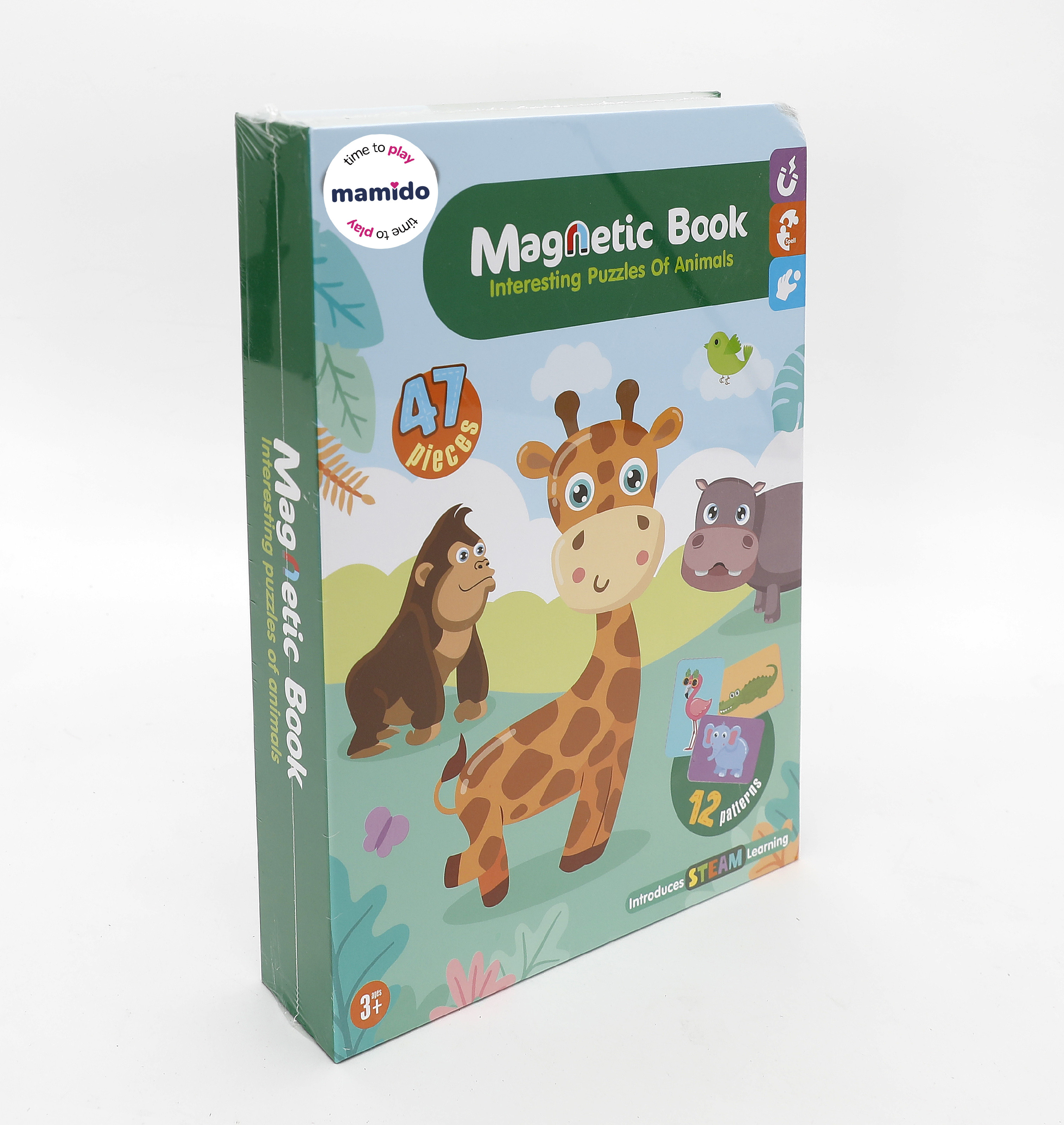 Mamido Puzzle Mágneses könyv állatok 47 darabos MT1564