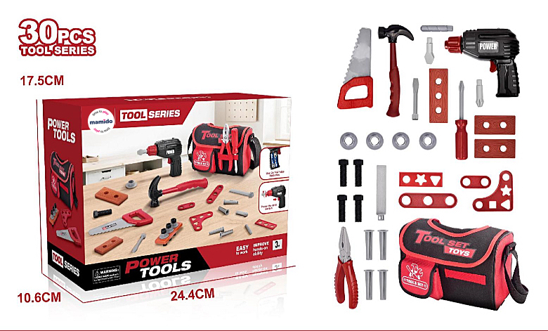 Mamido Gyermek szerszámkészlet táskában 30 részes MT1627