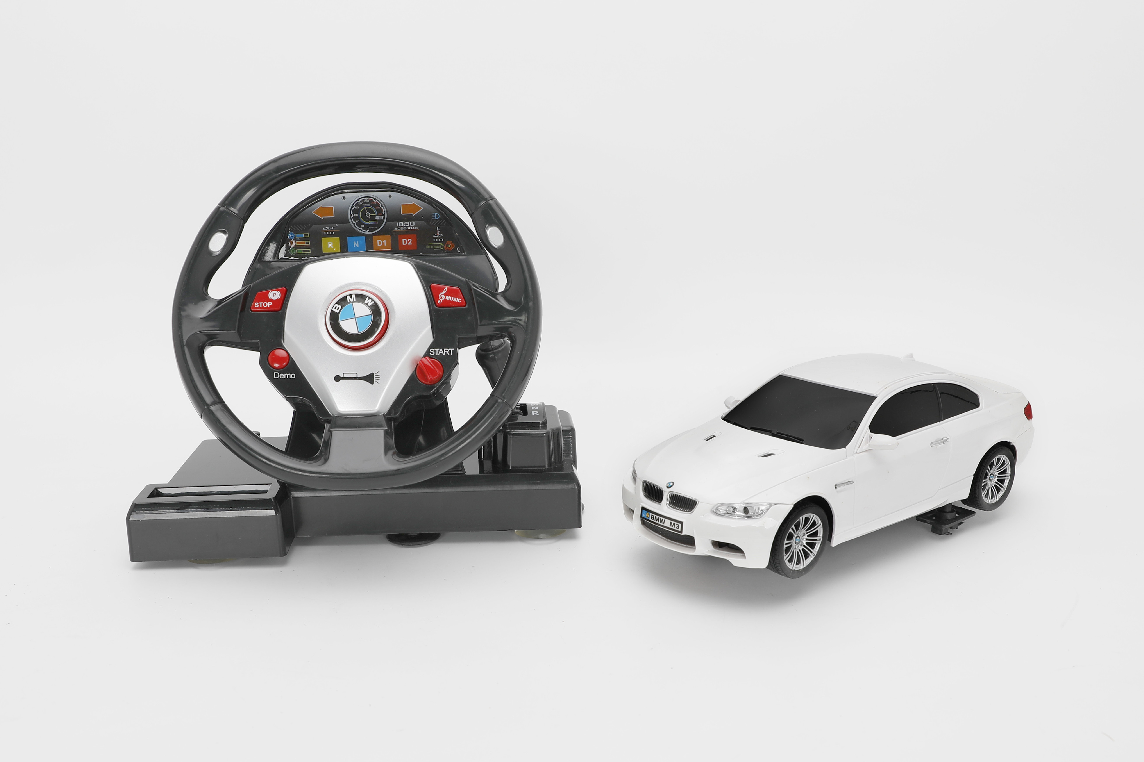 Mamido Távirányítós BMW M3 1:18 autó kormányvezérléssel, fehér MT1327