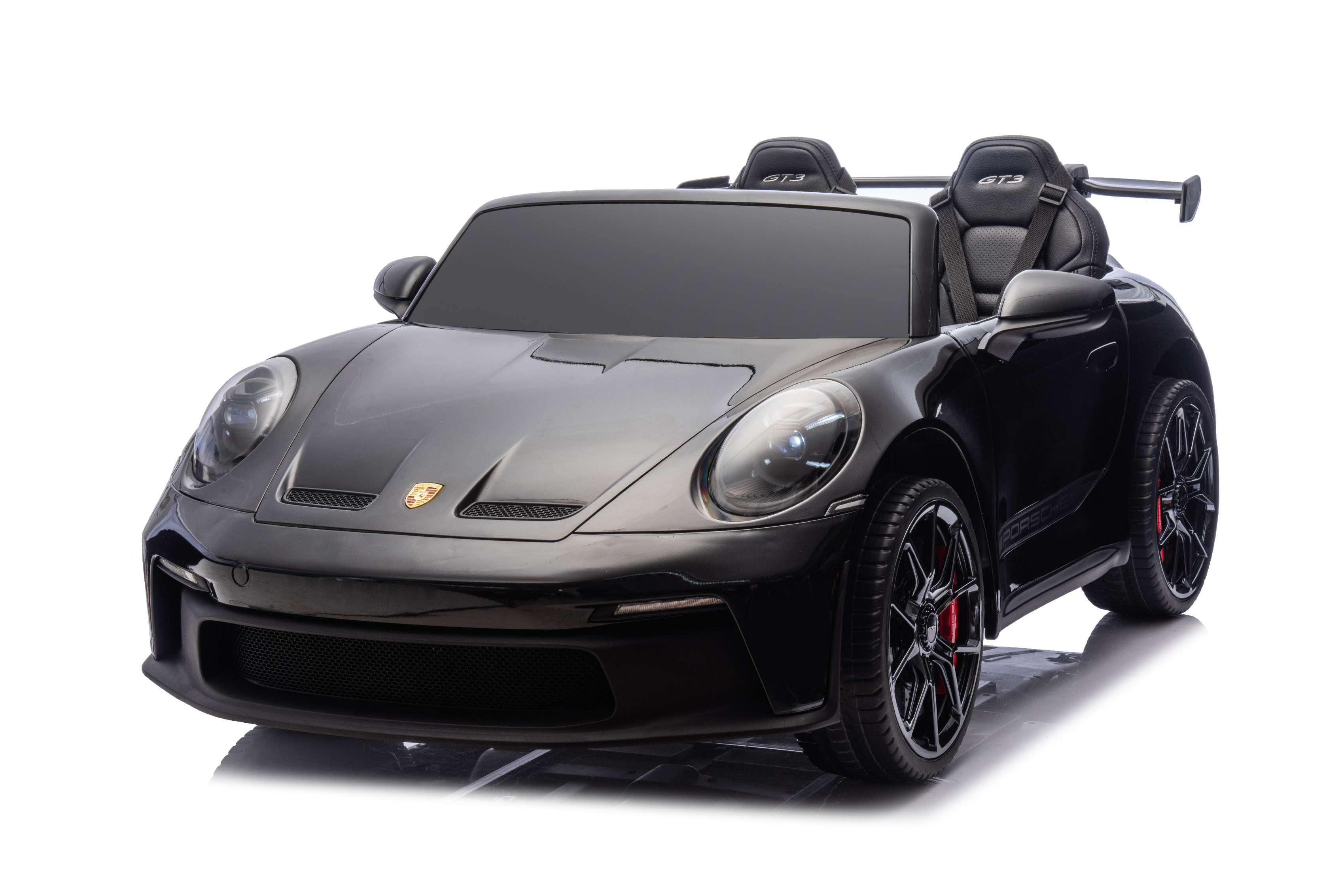 Elektromos kisautó Porsche 911 GT3 XXL | 24V14Ah | 12km/h | Felfújható kerekek | 2x320W | 2 gyermek részére | Fényezett fekete - Összeszerelve - S-DK-P911-AIR-BLACK-P