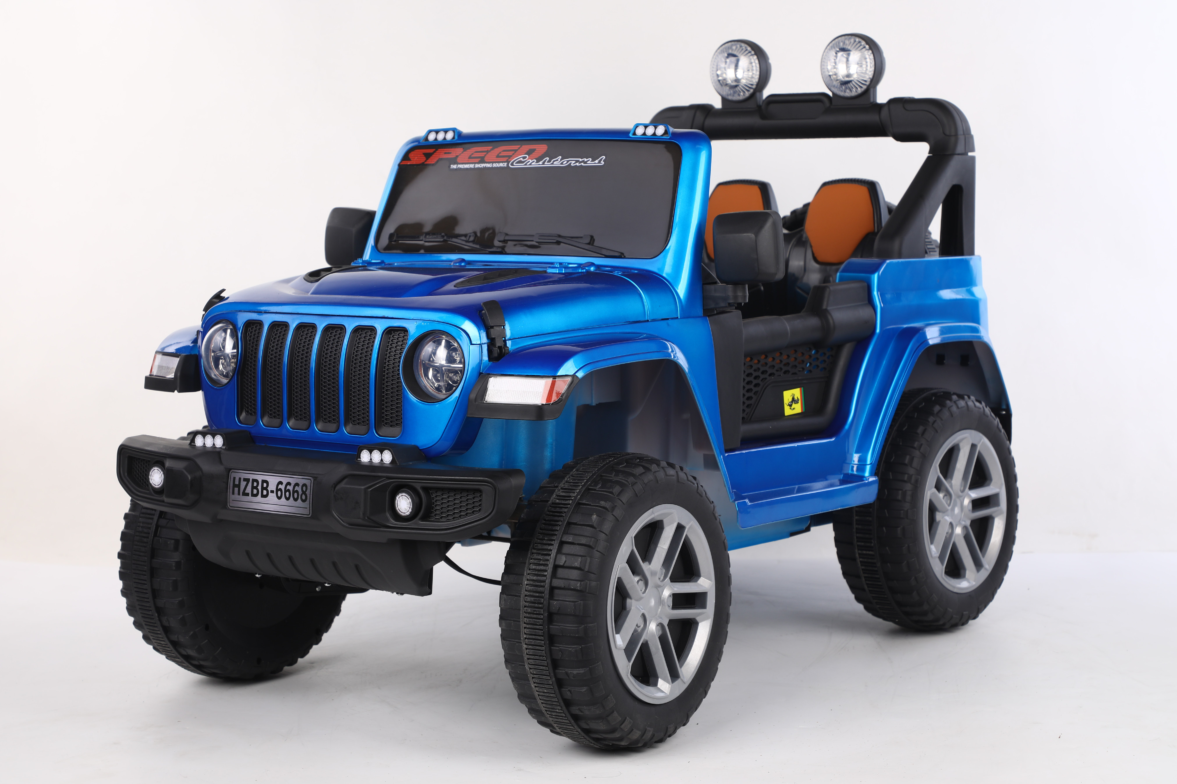 Elektromos kisautó SPEED 2.0 - 4x4 kék | 180W | EVA | LED | 2,4Ghz | ECO bőr | 12V7Ah - Felújított - S-HZBB6668-BLUE