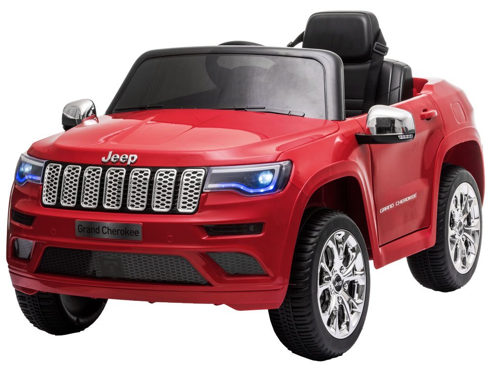 Gyermek elektromos kisautó Jeep Grand Cherokee pirosra festve