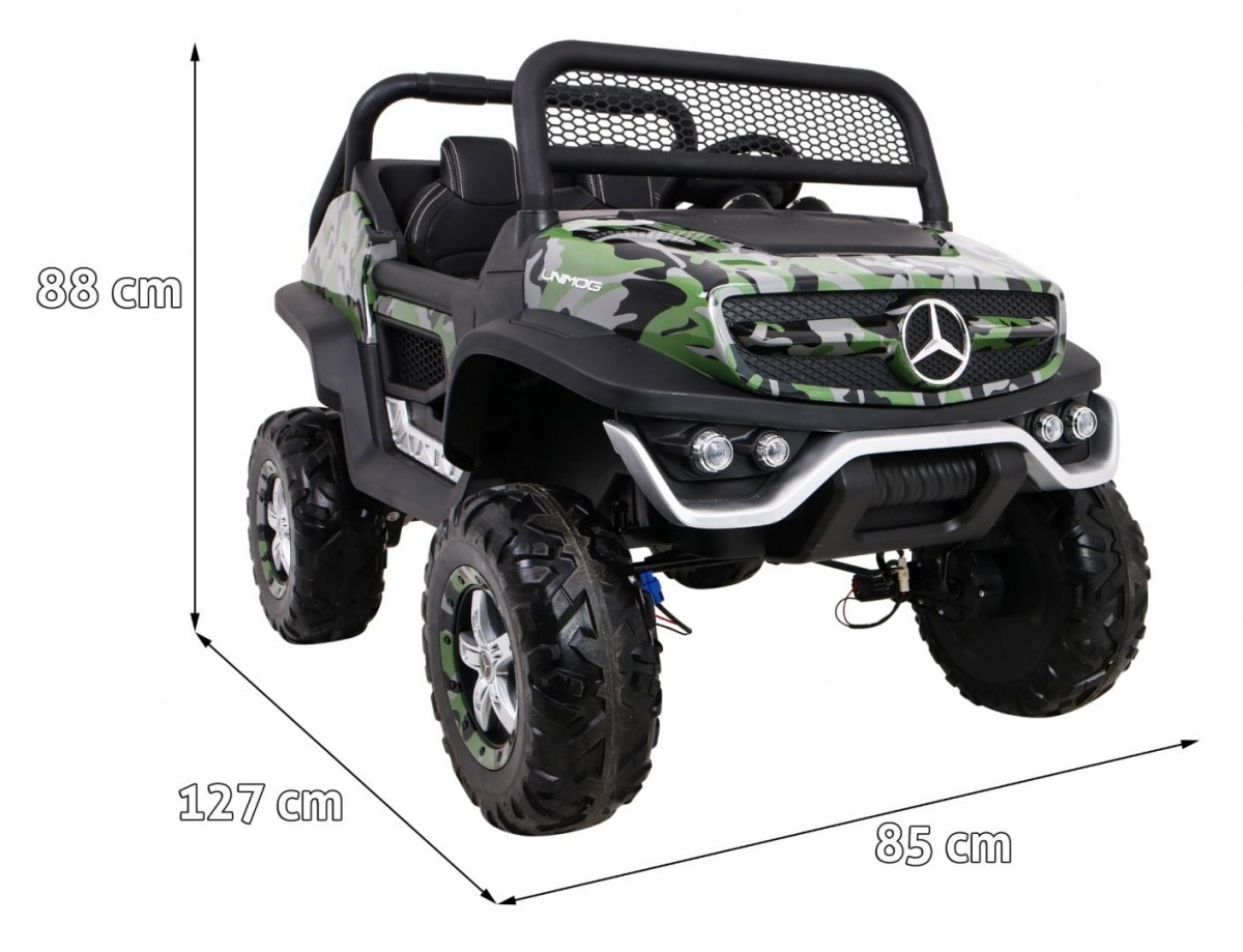 Gyermek elektromos kisautó Buggy 4x4 Mercedes-Benz Unimog terepszínű