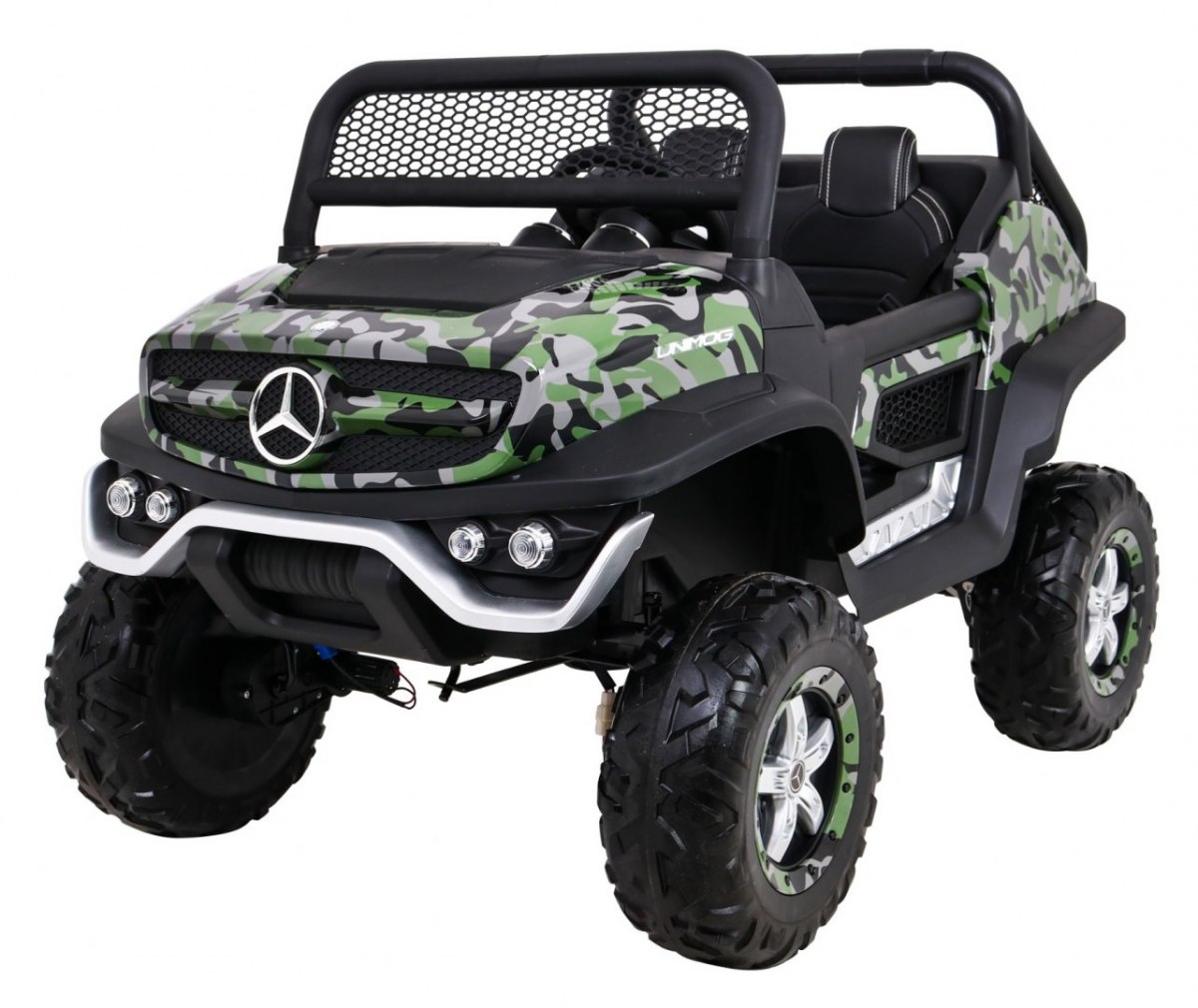 Gyermek elektromos kisautó Buggy 4x4 Mercedes-Benz Unimog terepszínű