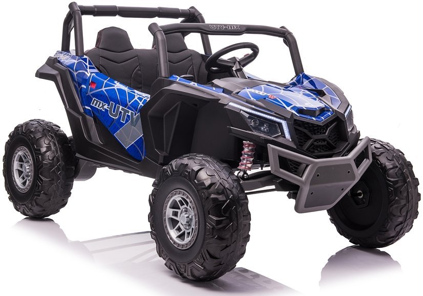 Gyermek elektromos kisautó Buggy UTV-MX 4x4 LCD MP4 Spider kékre festve