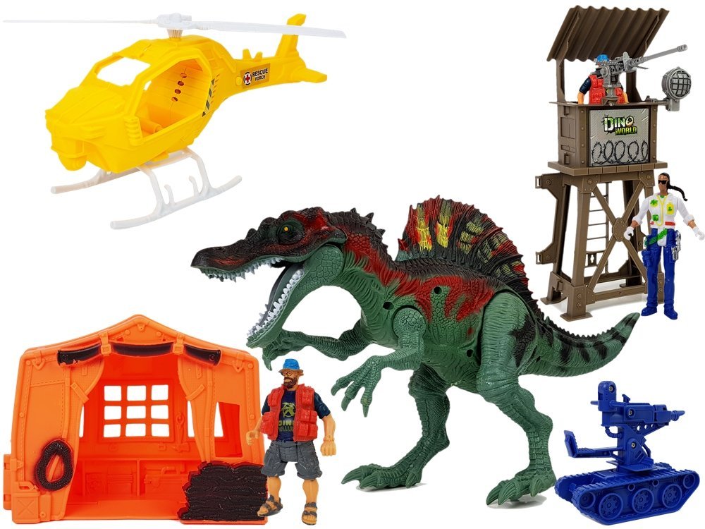 World of Dinosaurs figurakészlet - helikopter és sátor