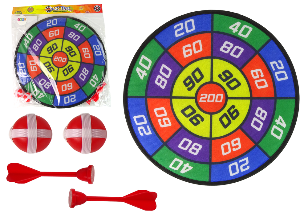 Cél golyókkal és darts tépőzárral