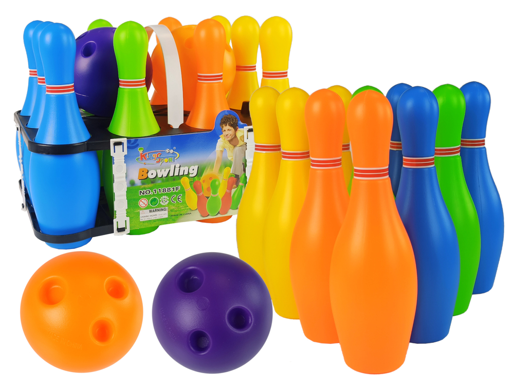 Bowling készlet 10 színes gombostűből