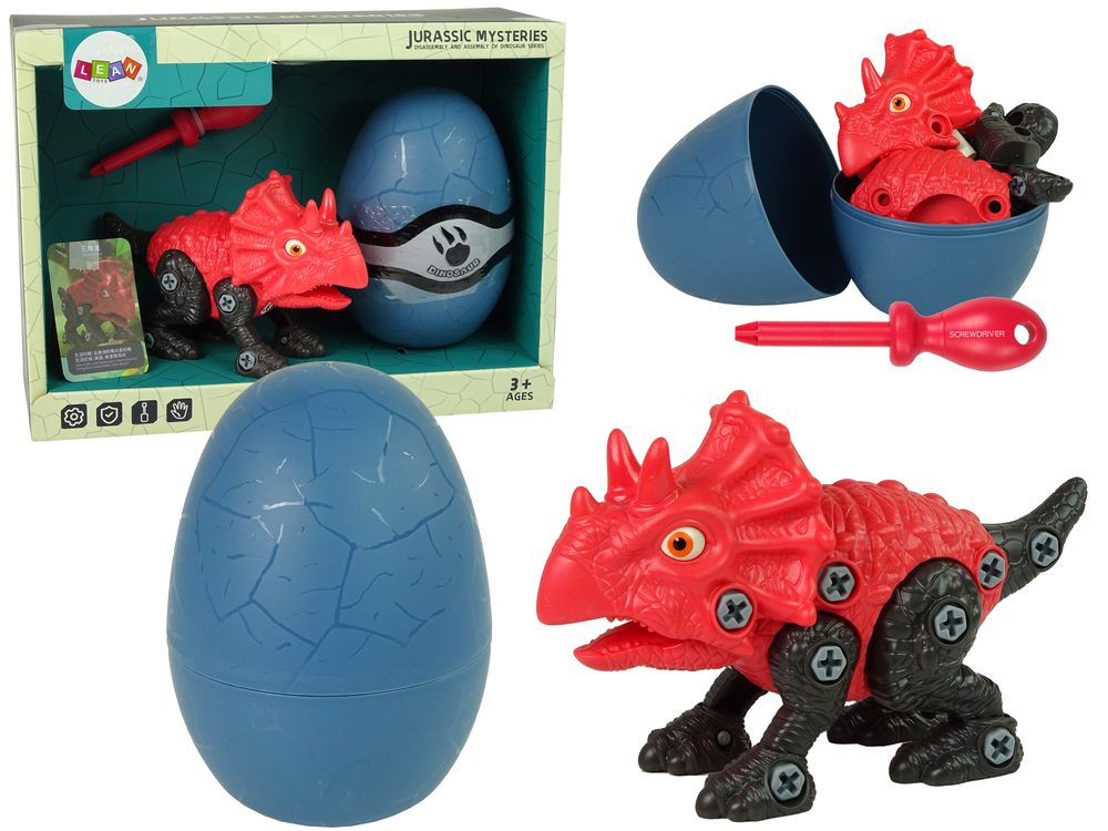 Építőipari dinoszaurusz Triceratops piros
