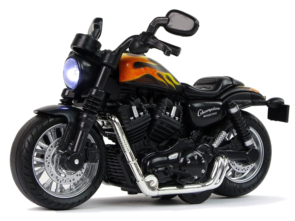 Motorcycle Champion Black 1:14 Wind Up Sound Light