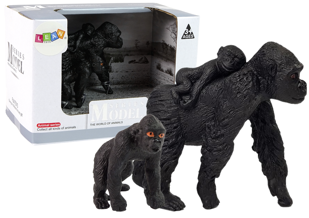 Gorilla figura kölykökkel