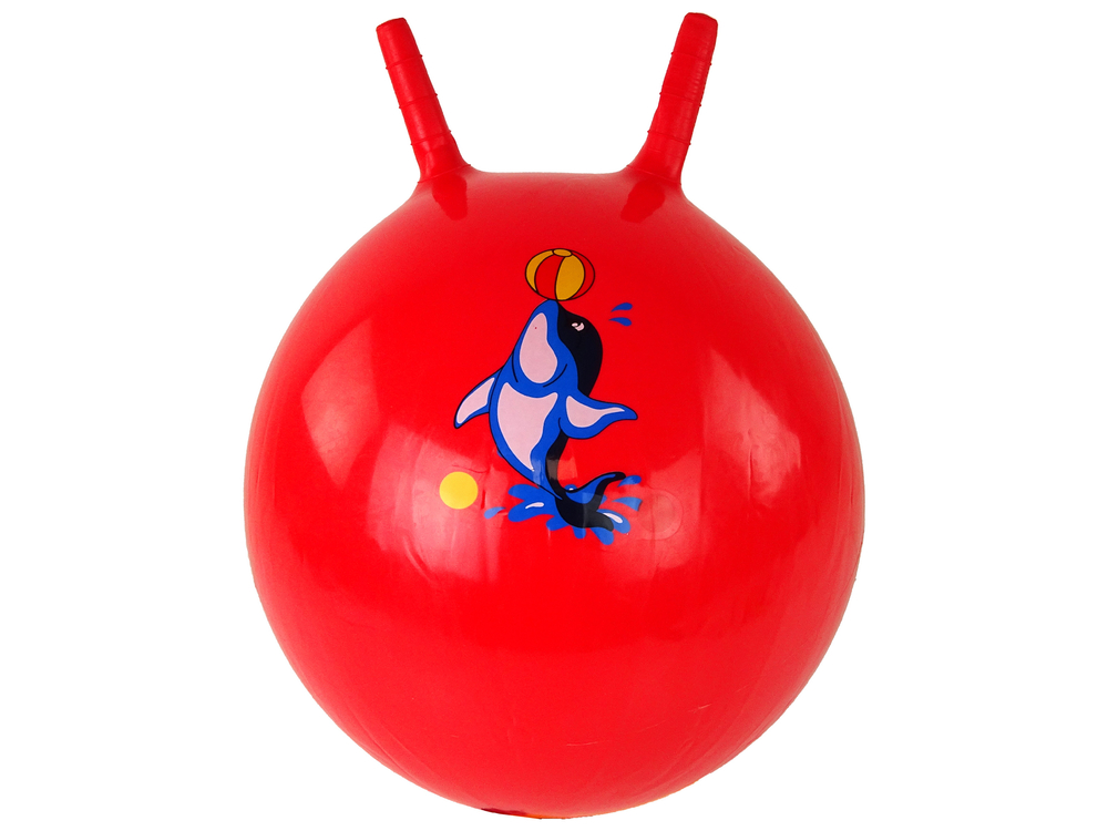 Gyerek pattogó labda vörös delfinnel