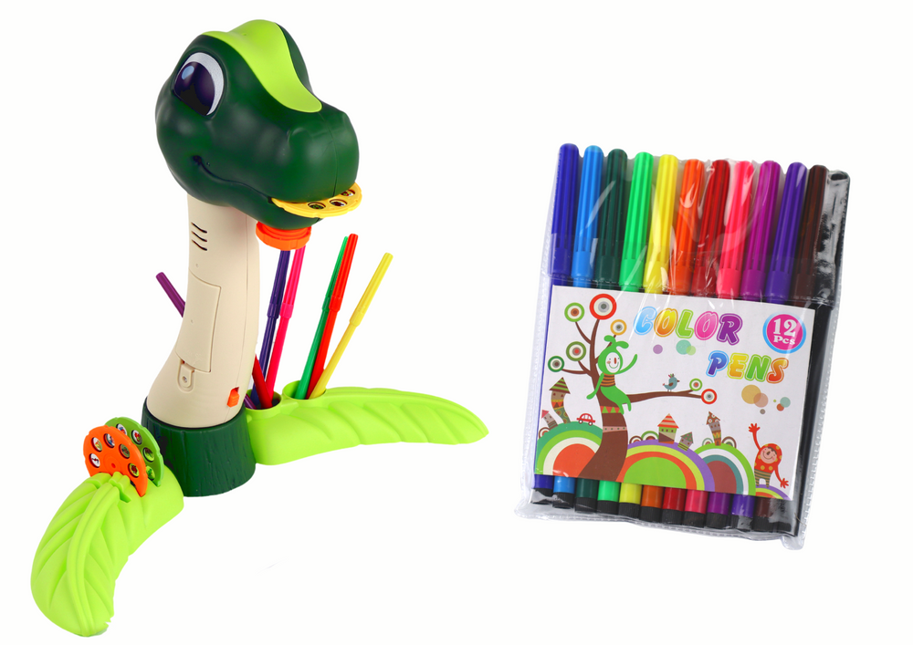 Dinoszaurusz projektor markerekkel