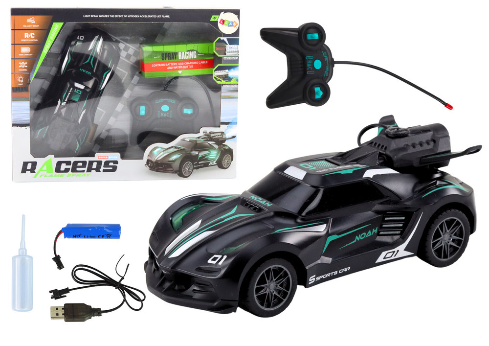 Sport elektromos autó R/C Police fekete távirányítós