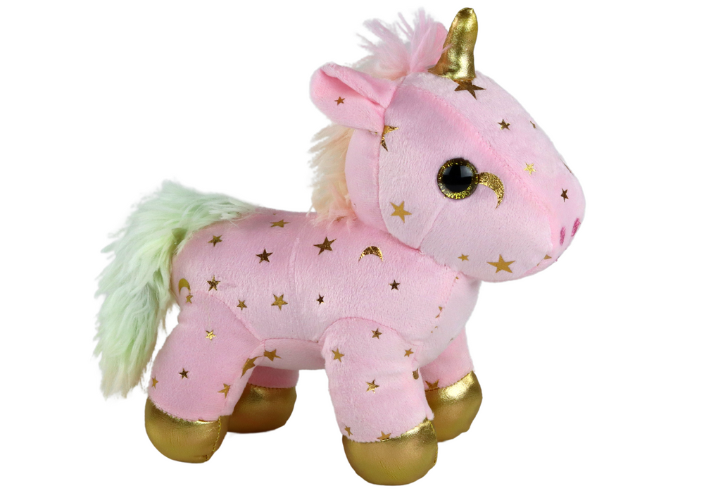 Unicorn plüss hálózsák rózsaszín csillagokkal