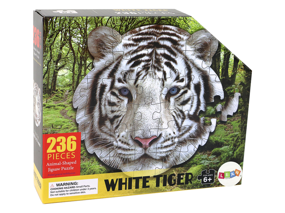 236 darabos fehér tigrisfej formájú puzzle