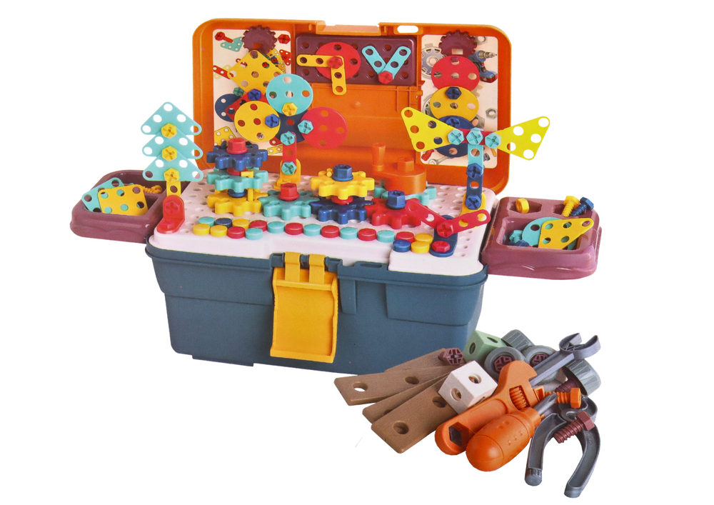 3D építő puzzle barkácsdobozban, fúróval