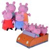 Simba Kitömött állatok készlete Peppa Pig, George, Anya, Apa az autóban