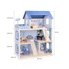 pol pl Drewniany blekitny domek dla lalek mebelki 3 pietra teras ZA5273 21264 13